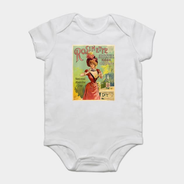 National Absinthe Day, vintage poster Baby Bodysuit by HolidayBug